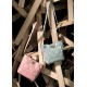 Leather diamond grid chain bucket bag crossbody bag - Memoo.com