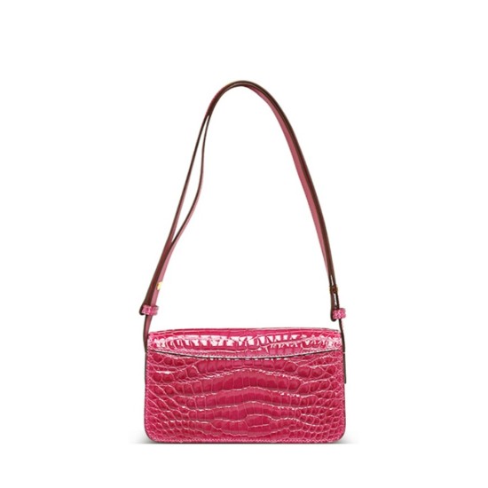 Alligator leather highlight arch bead shoulder and armpit crossbody bag - Memoo.com