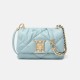 Leather diamond check chain bag Womens cowhide shoulder bag Crossbody handbag Cloud bag - Memoo.com