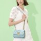 Leather diamond check chain bag Womens cowhide shoulder bag Crossbody handbag Cloud bag - Memoo.com