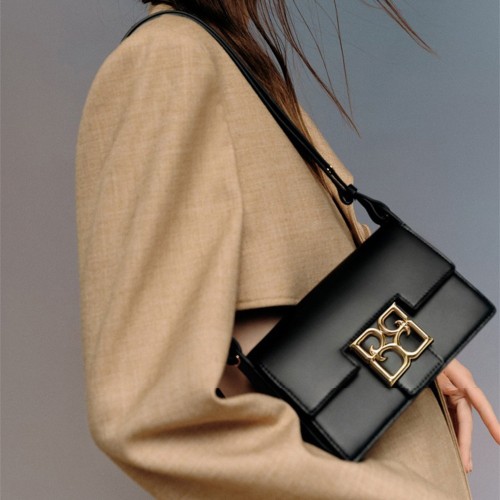 black leather satchel