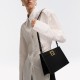 Cowhide shoulder crossbody bag, black gold bag, armpit bag - Memoo.com