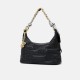 Real leather armpit bag, super soft embossed leather shoulder crossbody bag - Memoo.com