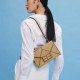 Real leather womens bag, single shoulder crossbody bag, womens armpit baguette bag, small square bag - Memoo.com