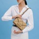 Real leather women's bag, single shoulder crossbody bag, women's armpit baguette bag, small square bag