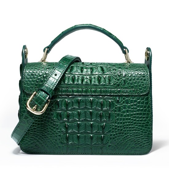 Crocodile skin womens bag crossbody bag womens niche light luxury womens bag versatile small square bag women - Memoo.com