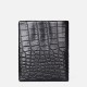 Double sided crocodile leather wallet, mens leather short style, vertical style, multi slot wallet, inner stitching technology - Memoo.com