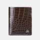 Double sided crocodile leather wallet, mens leather short style, vertical style, multi slot wallet, inner stitching technology - Memoo.com