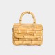 Ladies wooden bead decorative shoulder chain two-color mini crossbody small bamboo bag shoulder bag - Memoo.com