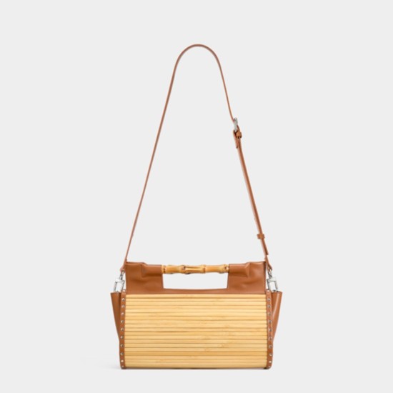 Summer series bamboo root hand-held rectangular crossbody small bamboo bag - Memoo.com