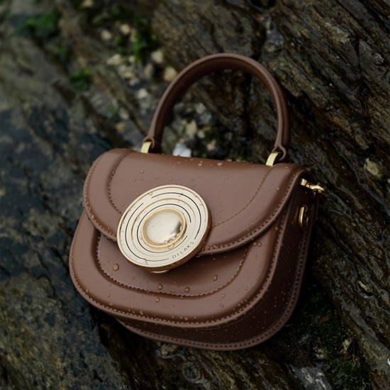 Mini saddle bag, cowhide womens bag, hand-held shoulder bag, crossbody bag, mobile phone bag - Memoo.com