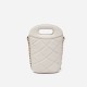 Genuine leather sheepskin small bag, fragrant wind diamond grid chain small handbag, water bucket bag - Memoo.com