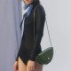 Half circle bag, single shoulder, crossbody, hand-held, cowhide womens bag - Memoo.com