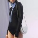 Shoulder, crossbody, hand-held, leather womens bag, semi-circular bag - Memoo.com