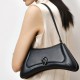 Autumn new black cowhide leather covered single piece handbag