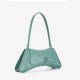 Green cowhide covered single piece handbag