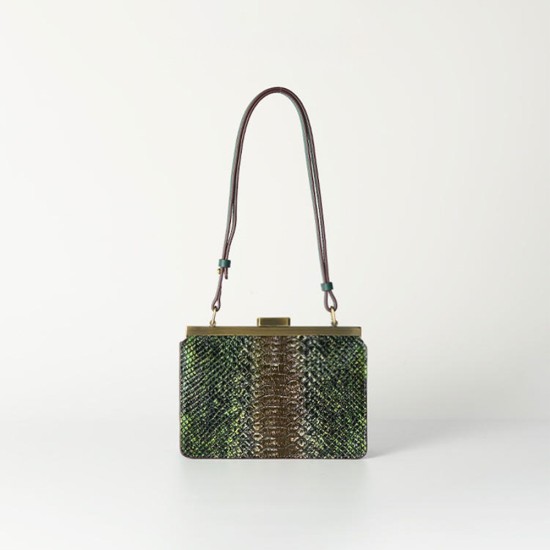 Snake skin genuine leather texture womens bag, one shoulder crossbody handbag with cowhide armpit bag, python pattern - Memoo.com