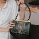 Snake skin genuine leather texture womens bag, one shoulder crossbody handbag with cowhide armpit bag, python pattern - Memoo.com