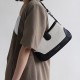 Retro Underarm Stick Bag Splicing Single Shoulder Genuine Leather Womens Bag - Memoo.com