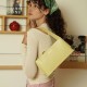 Cowhide shoulder handbag, armpit baguette bag - Memoo.com