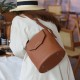 Cowhide top layer single shoulder crossbody bucket bag retro - Memoo.com