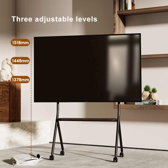 Mobile floor - standing TV trolley with wheels and a bracket suitable for universal wall - mounts of Hisense, TCL, Xiaomi and other brands